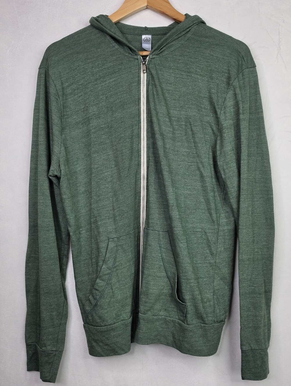 Alternative Heather Forest Green Zip-Up Hoodie Sz L